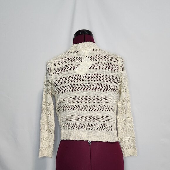 Cloud Chaser Cream Crochet Cover Up Shrug - Size S - Picture 3 of 9